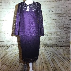 NWT Marina Lace Sequin Dress with Jacket